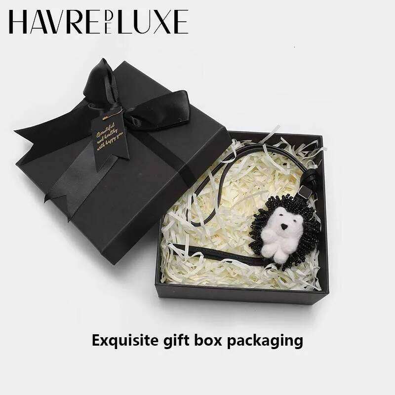 Cute leather bag charm Hedgehog Charm Wool Felt Pendant Key Chain Diy Bag Accessories X251224