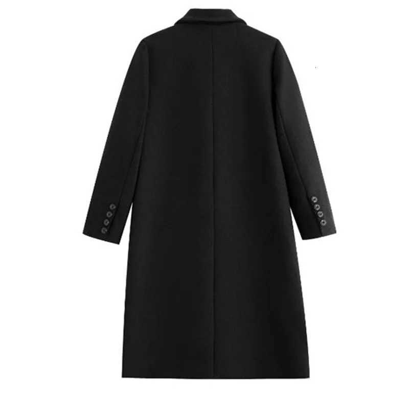 2025 New Fashion Womens Overcoat Top Womens Woolen Coat Autumn Winter Temperament Thicken Solid Color Womens Woolen Coat H220T251224