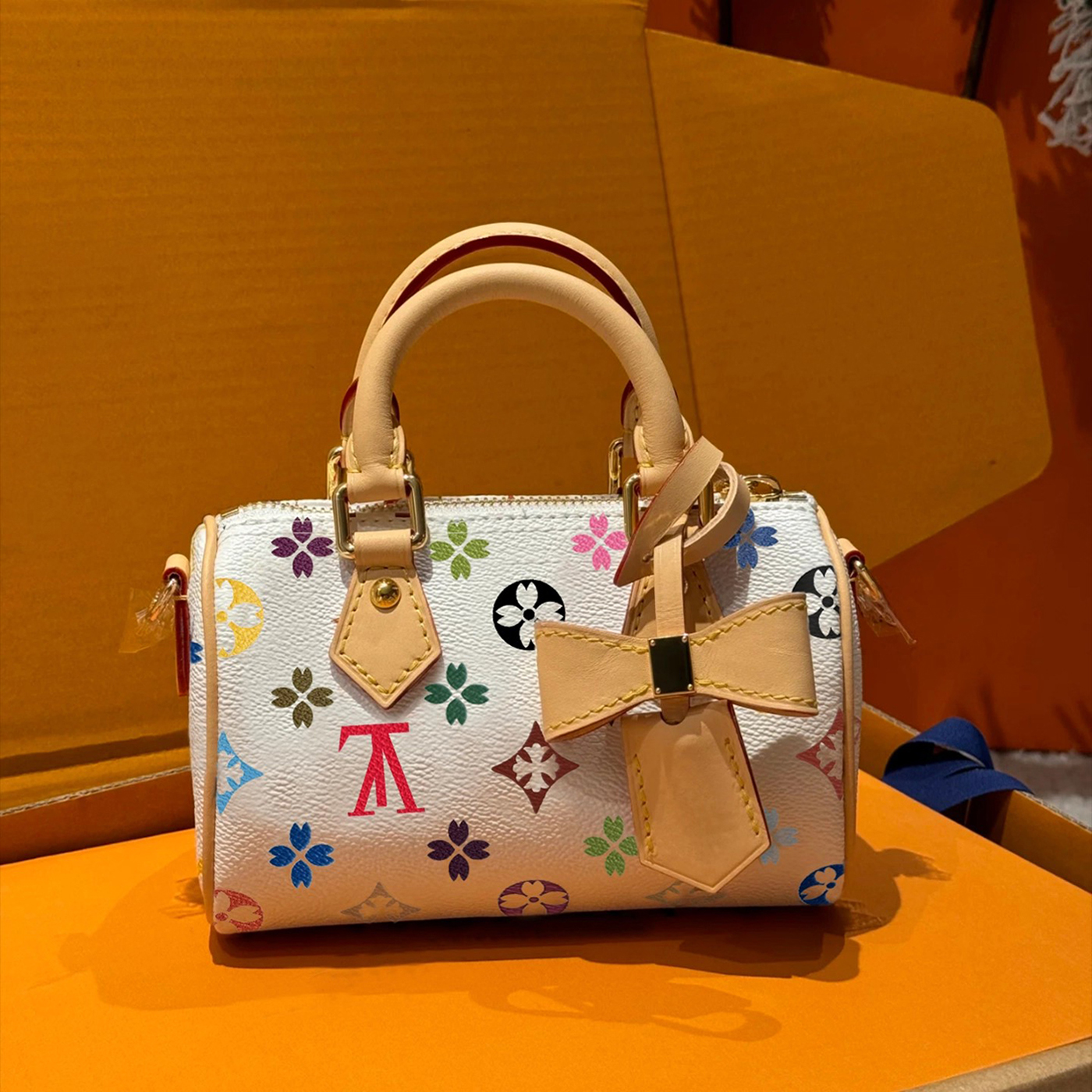 designer bags leather takashi murakami handbag Colorful Flower Travel Bag lady beach Women Nano Pillow Bags Totes Handbag Croissant Wallets Bag Purse Messenger Bag