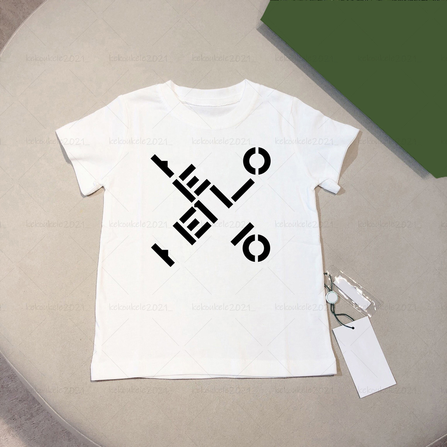 Summer 2024 Designer Kids White T-shirt Classic Print Children Clothes Short Sleeved Cotton Tees Baby Girls Boys Tops Kids Clothing