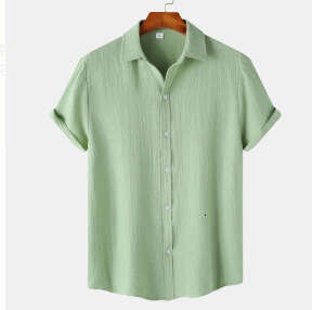 Clothing Summer New Short Sleeved Solid Color Men's Shirt Tops