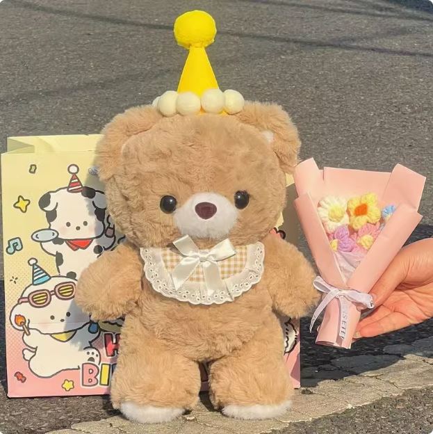 Free Shipping 2026 Valentine's Day Teddy Bear Gift, Birthday Flower Bouquet Plush Doll for Her, Cute Stuffed Animal for Cuddling & Sleep