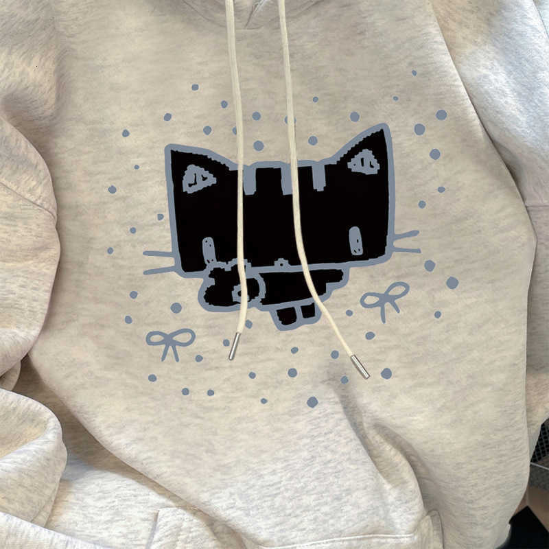 Korean-style printed hooded sweatshirt for men, new autumn/winter style, casual sportswear, thick and warm, loose fit, versatile and easy to wear K251