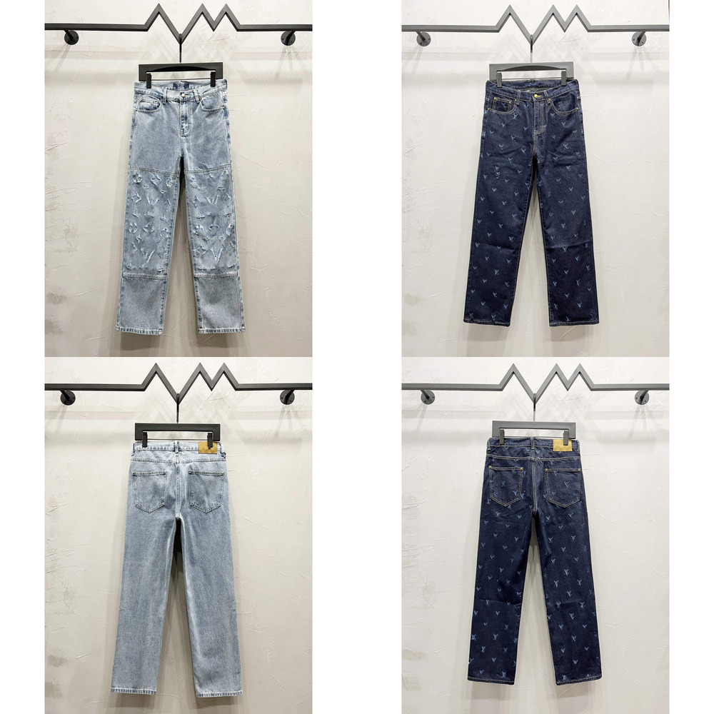 Designer louies jacket Men's Jacket Embroidery Full Letter Mosaic Checkered Denim Jacket Baggy Jeans Vintage Luxury Washed Denim Suit Men Women Jeans 70