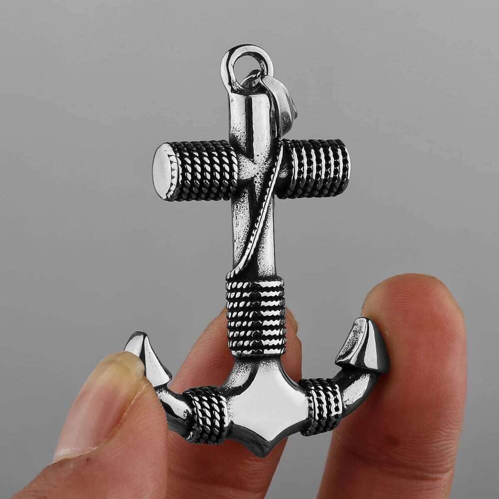 Stainless Steel Viking Anchor Pendant Vintage Personality Nordic Pirate Men's Party Jewelry Punk Hip Hop Necklace Gift X251224
