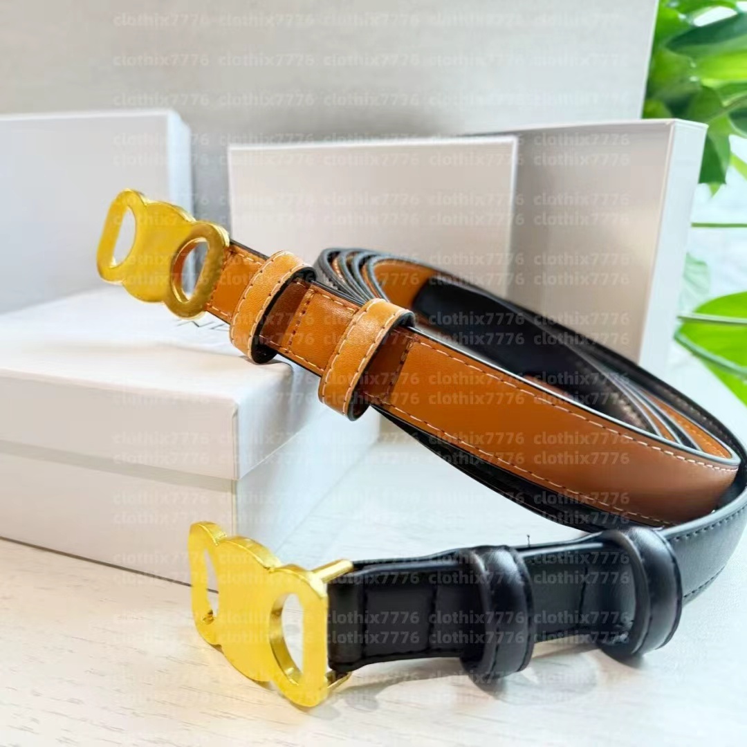 Designer Belt Luxury Womens Belt Letter Design Belt Womens Narrow Belt Classic Leather Gold Buckle 5-Color Width 2.5cm Fashion High Quality
