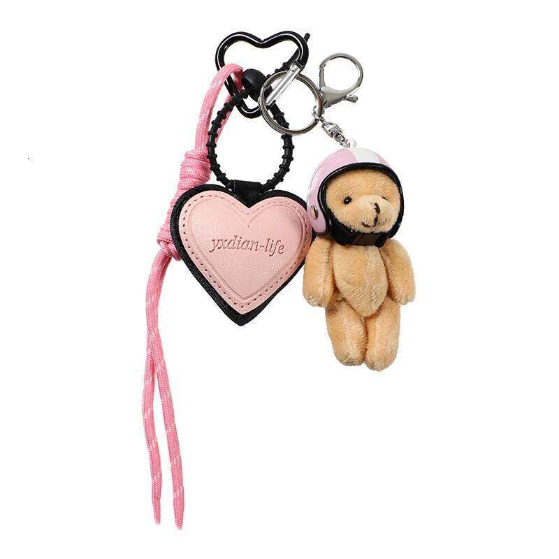 New 1PC Cute Helmet, Pendant, Bag Accessory, Motorcycle Bear Doll, Keychain, Small Pendant X251224