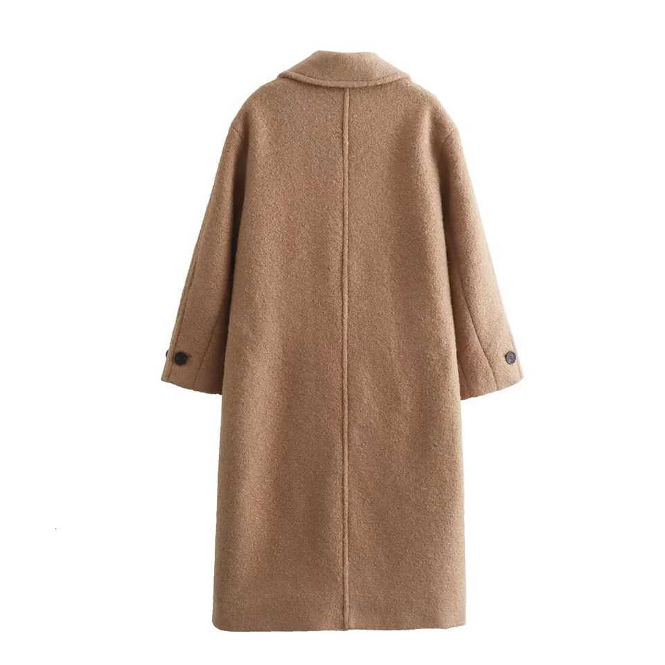 2024 Womens Retro Melad 2024 Winter Fashion silhouette woolen coat woolen coat woolen coatT251224