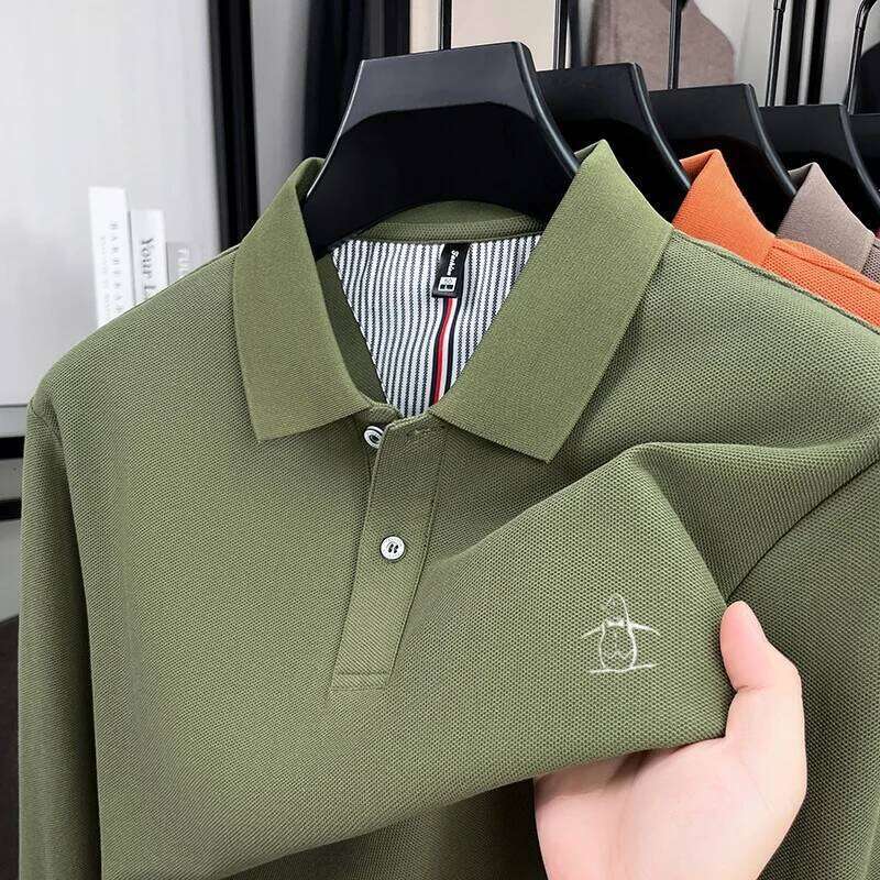 POLO Hot selling 2025 autumn winter new exquisite penguin embroidery top men brand comfortable and casual long sleeved polo shirt X251224 - view 4