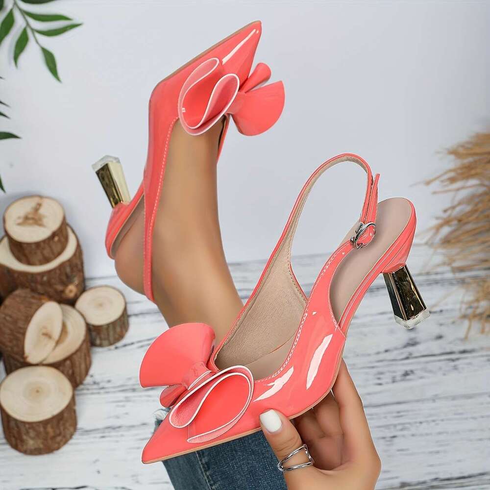 Single Shoes Are Comfortable Lightweight With Elegant Trumpet Flower Pointed Tips And Summer Shallow Mouth Heels MOJIDASHU