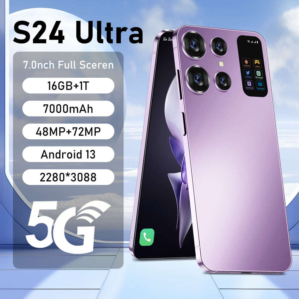 Famous brand special cross-border mobile phone S24 foreign trade smartphone 7.3-inch large screen 22+2TB Android phone CKS
