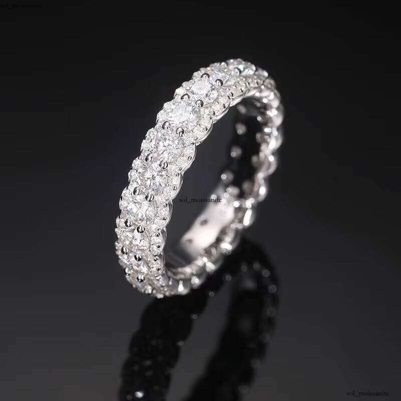 Exquisite Jewelry Wedding Engagement 925 Sterling Silver Men's Eternal Bright D Color Chrysolite VVS Moissanite Ring