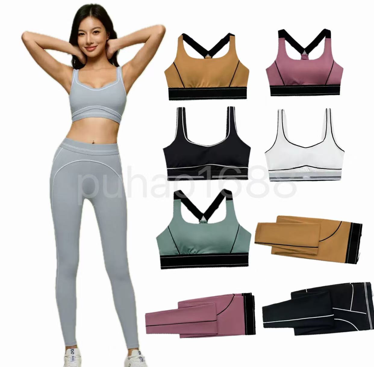 TOP Women Yoga Set Heart Throb Bra + Leggings Yogawomen Sets Gym Short Sports Outfit Pants Shaping Waist Fitness Jogging Sportswear Running