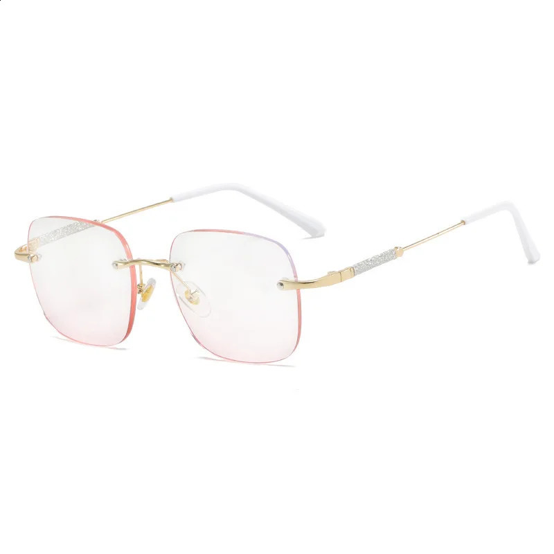 Rimless glasses without makeup pure desire large frame blush glasses flat glasses 251223