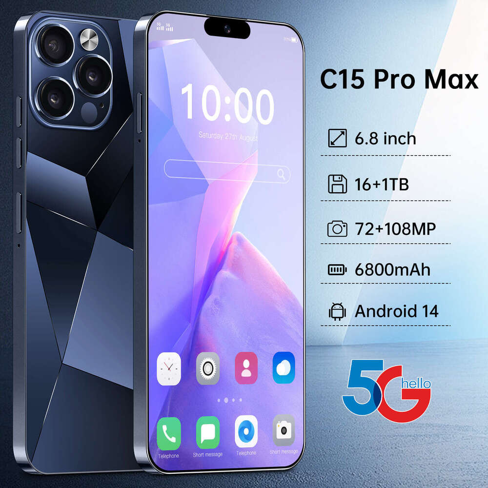 Famous brand hot selling C15ProMax cross-border smart 5G phone 16+1T Android phone source factoryCKS