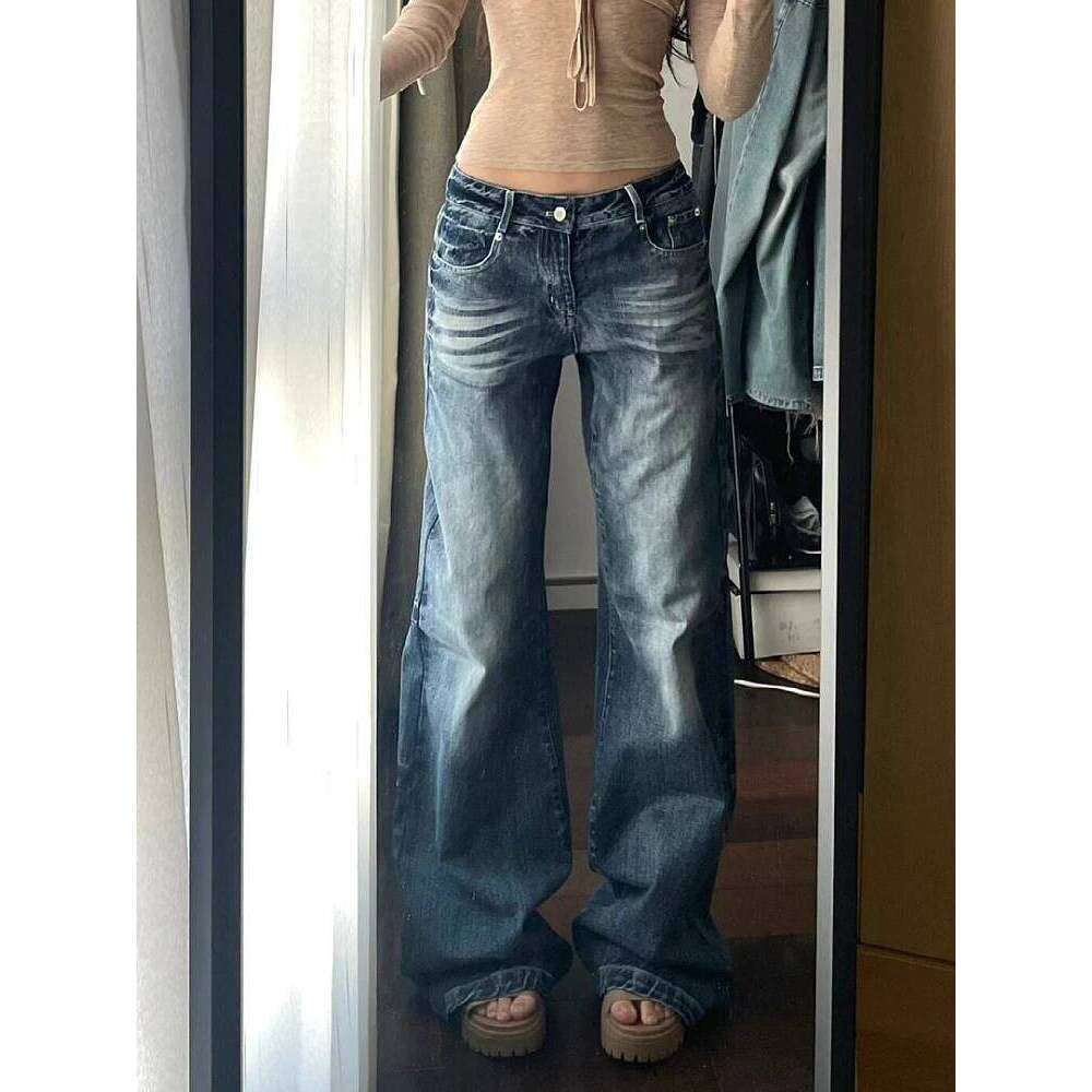 2025 Autumn Winter Women's Denim Pants Y2K Baggy Jean Japanese Cowboy Harajuku Vintage Mom Stacked Jeans Classical New X251224