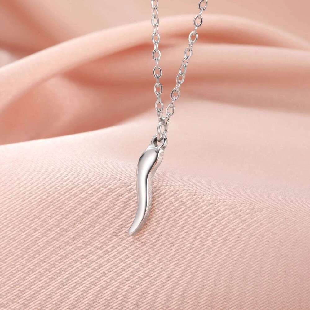 Evil Eye Italian Horn Necklace Stainless Steel Gold Color Double Layer Necklaces Good Luck Protection Jewelry Gift for Women 25H1224