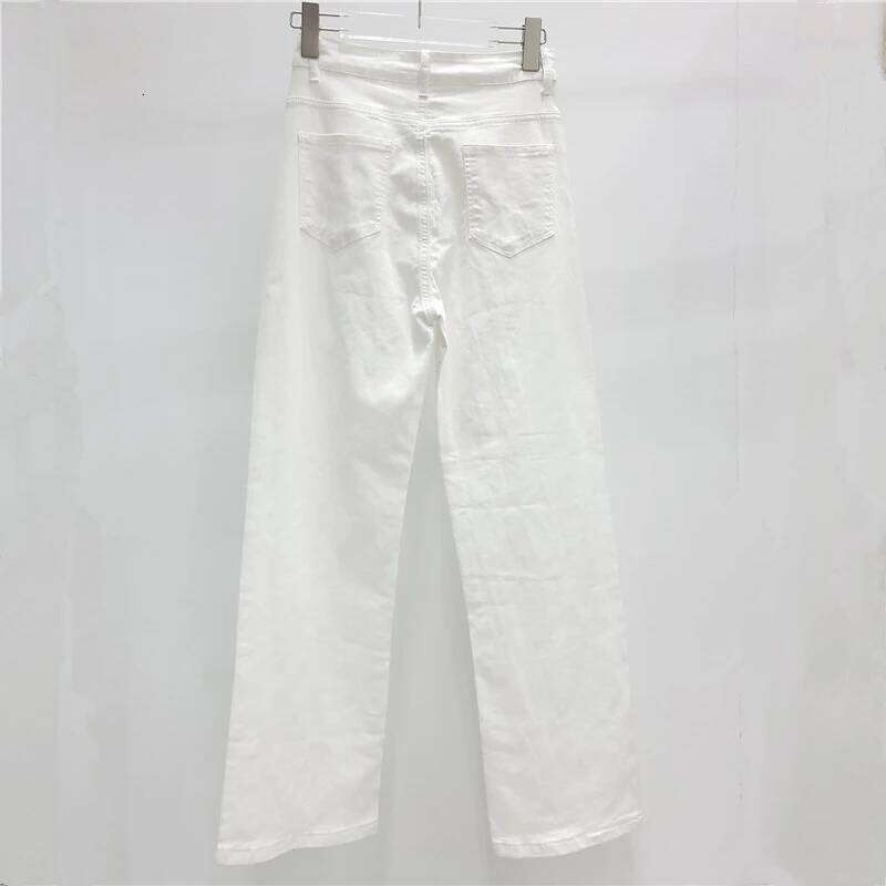 KBQ Solid Patchwork Diamonds Streetwear Jeans For Women High Waist Spliced Zipper Hollow Out Straight Denim Pants Female Autumn X251224