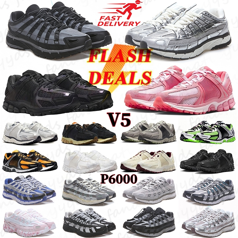 Y2K Retro p6000s Running Shoes Vomero 5 Men Women Sneakers Triple White Black Dust Metallic Silver Chrome Wheat Grass Cool Grey Pink Smoke Racer Blue Traicners 36-45