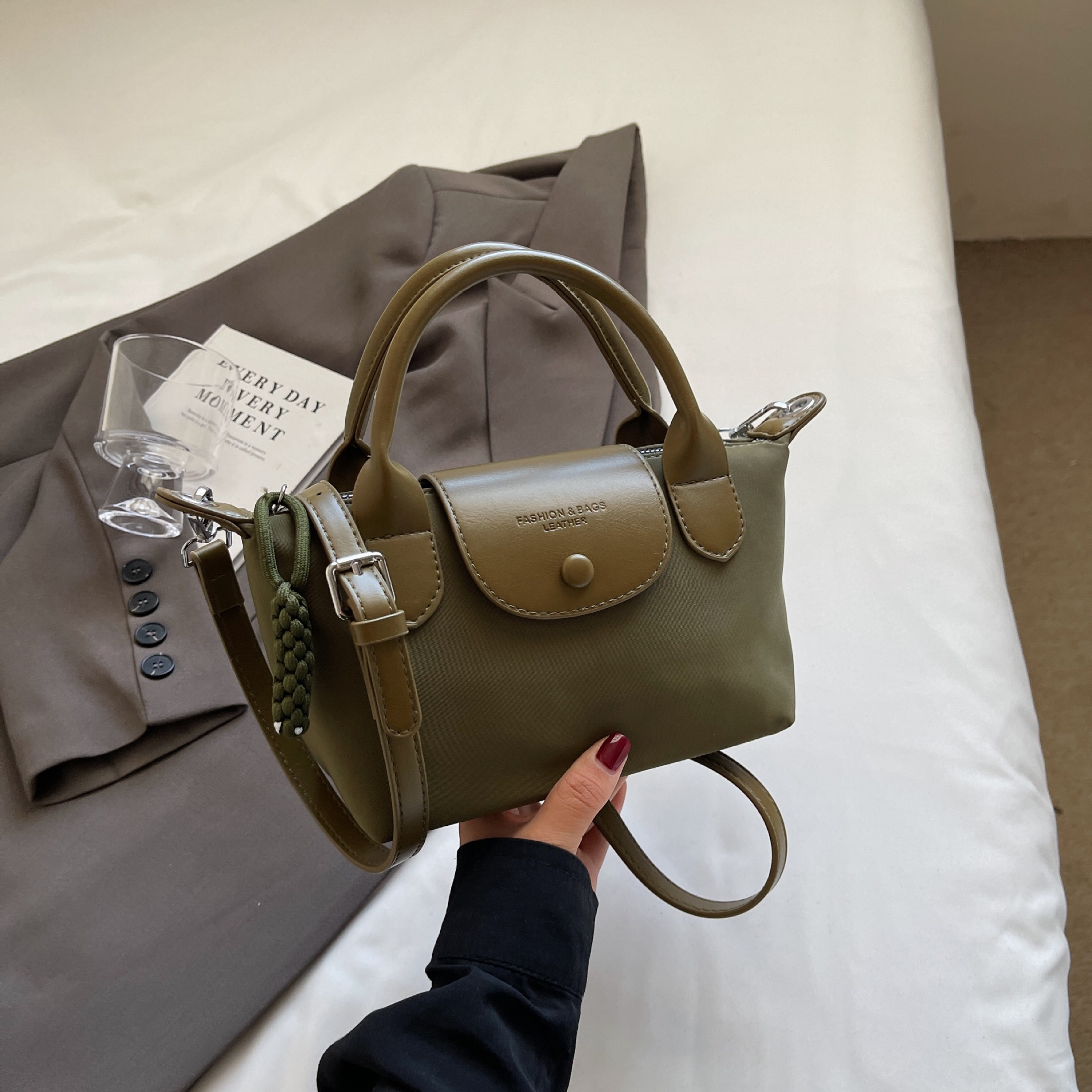 Free shipping multi-color mini tote bags durable lightweight fabric adjustable detachable strap roomy interior versatile daily wear practical small ha