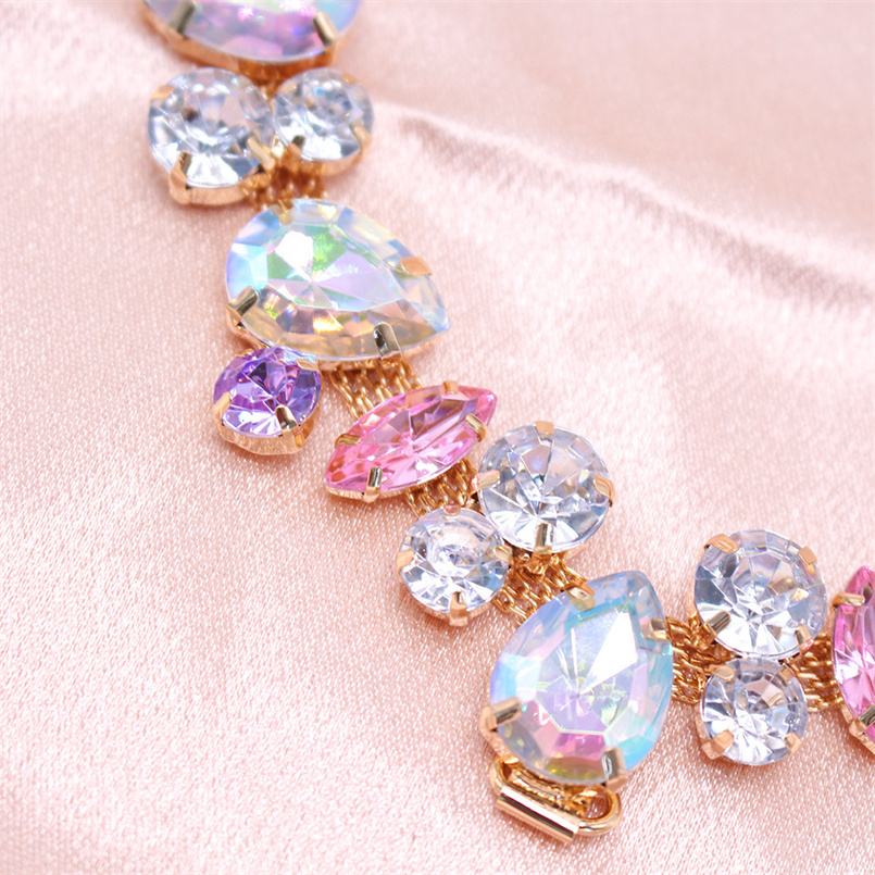 Elegant Pets Gemstone Pearl Necklace Full Diamond Princess Collars Wedding Birthday Cat collars