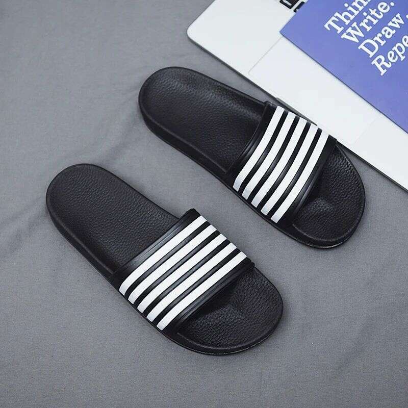Men's Summer Fashion Outdoor Couple Striped Thick Non-Slip Slide Sandals Ins Trend Bathroom Soft Sole Cool Slippers