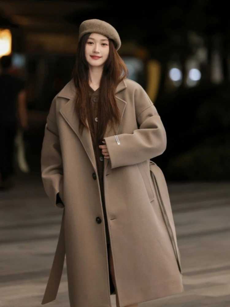Mens Plus Thickness Wool Coat Fall Winter New Korean Style Long Overknee Warm Trench Coat Fashionable Luxury Woolen OvercoatT251224