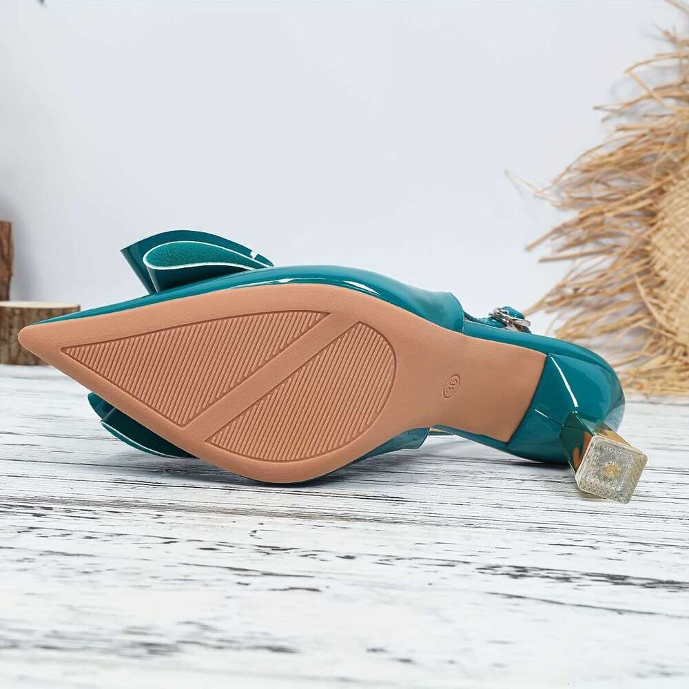 Single Shoes Are Comfortable Lightweight With Elegant Trumpet Flower Pointed Tips And Summer Shallow Mouth Heels MOJIDASHU