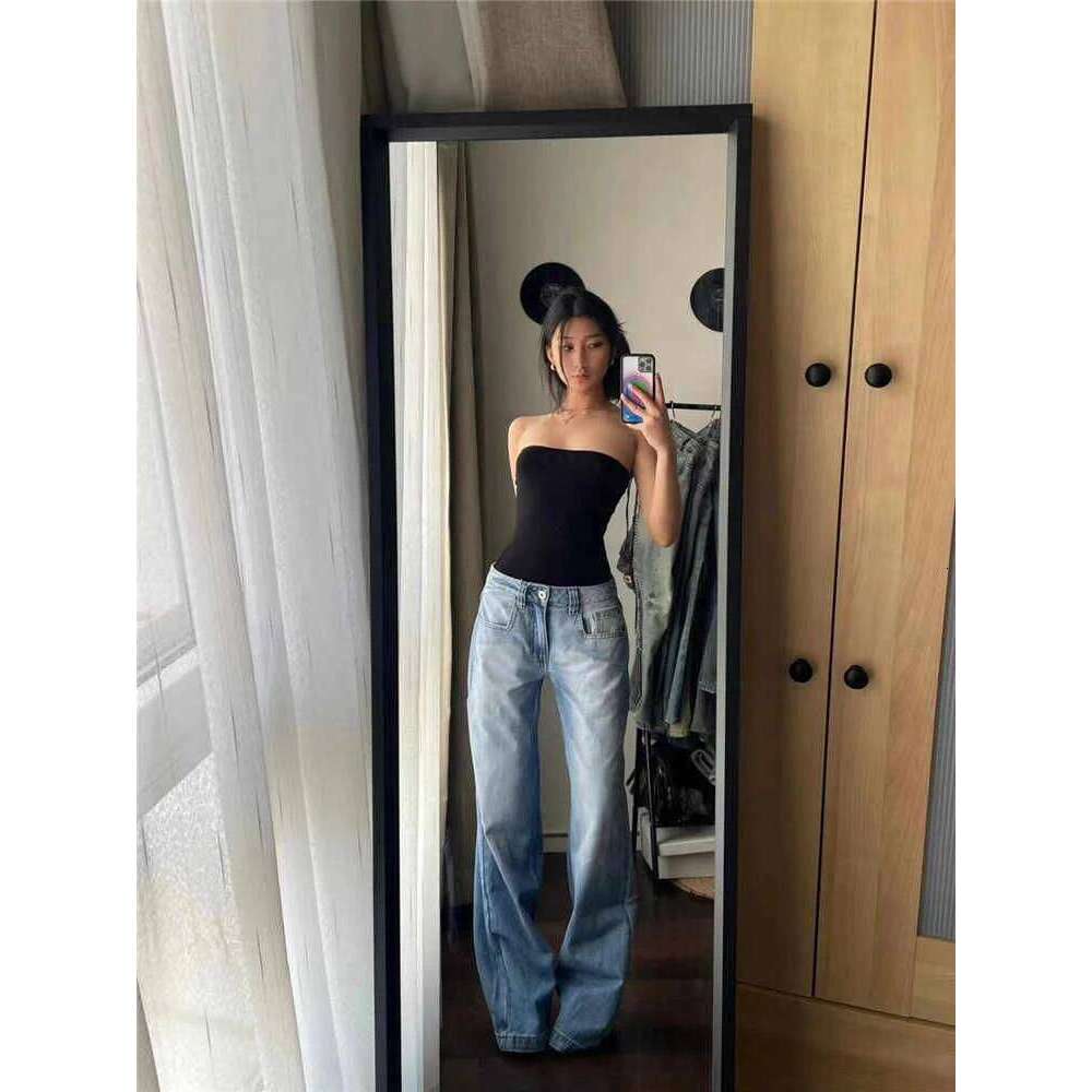 2025 Autumn Winter Women's Low Rise Vintage Denim Pants Y2K 2000s Baggy Jean Japanese Harajuku Wide Fit Jeans Korean New X251224