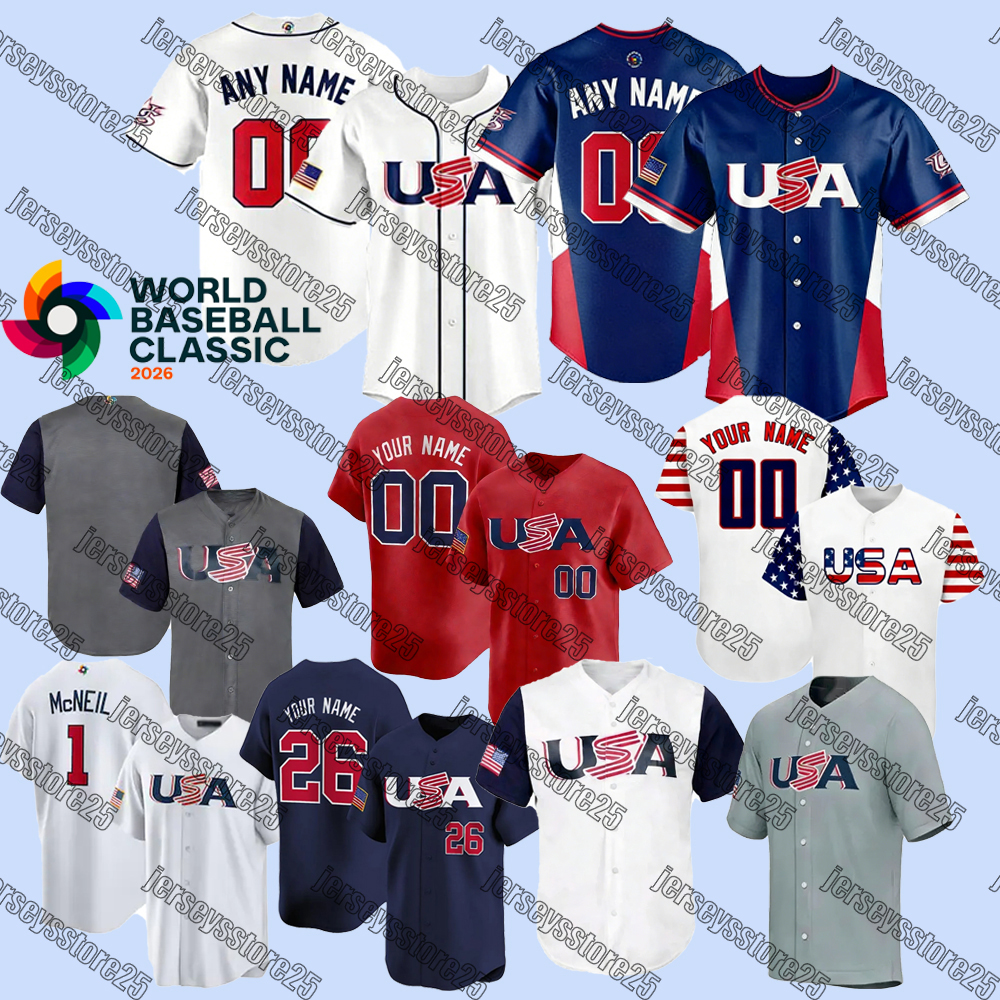 2026 World Baseball Classic Jersey Team USA Baseball Jersey Aaron Judge Tarik Skubal Mason Miller Logan Webb David Bednar Harper Mookie Zack Wheeler Jerseys