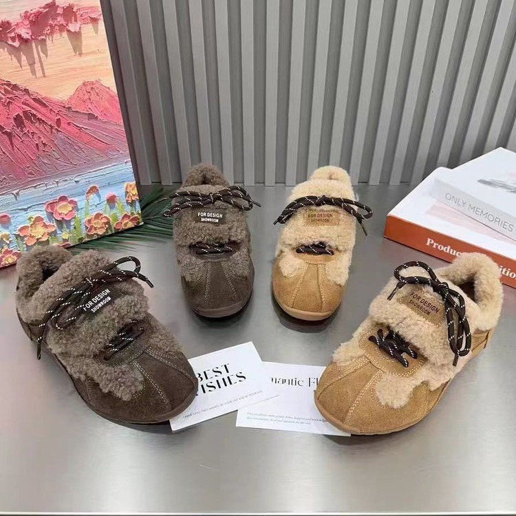 2025 Spring Thick-Soled German Training Shoes for Women, New Style Nubuck Leather Chunky Cute Casual Sneakers ddmythur