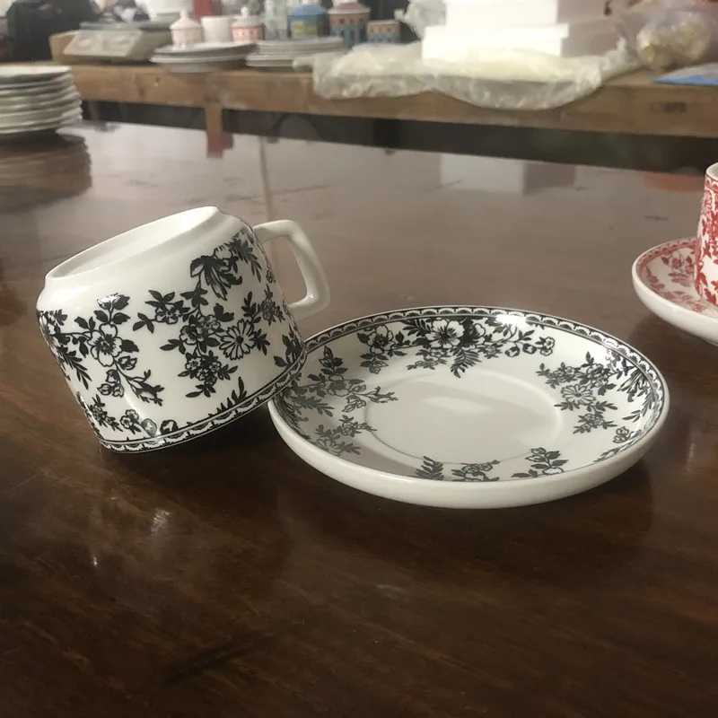 280ml Blue And White English Style Coffee Cup And Saucer Set Ceramic Vintage European Style Exquisite High End Light Luxury Afternoon Tea Cup