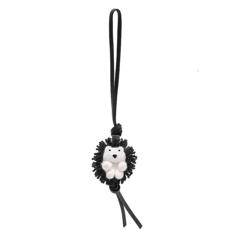 Cute leather bag charm Hedgehog Charm Wool Felt Pendant Key Chain Diy Bag Accessories X251224