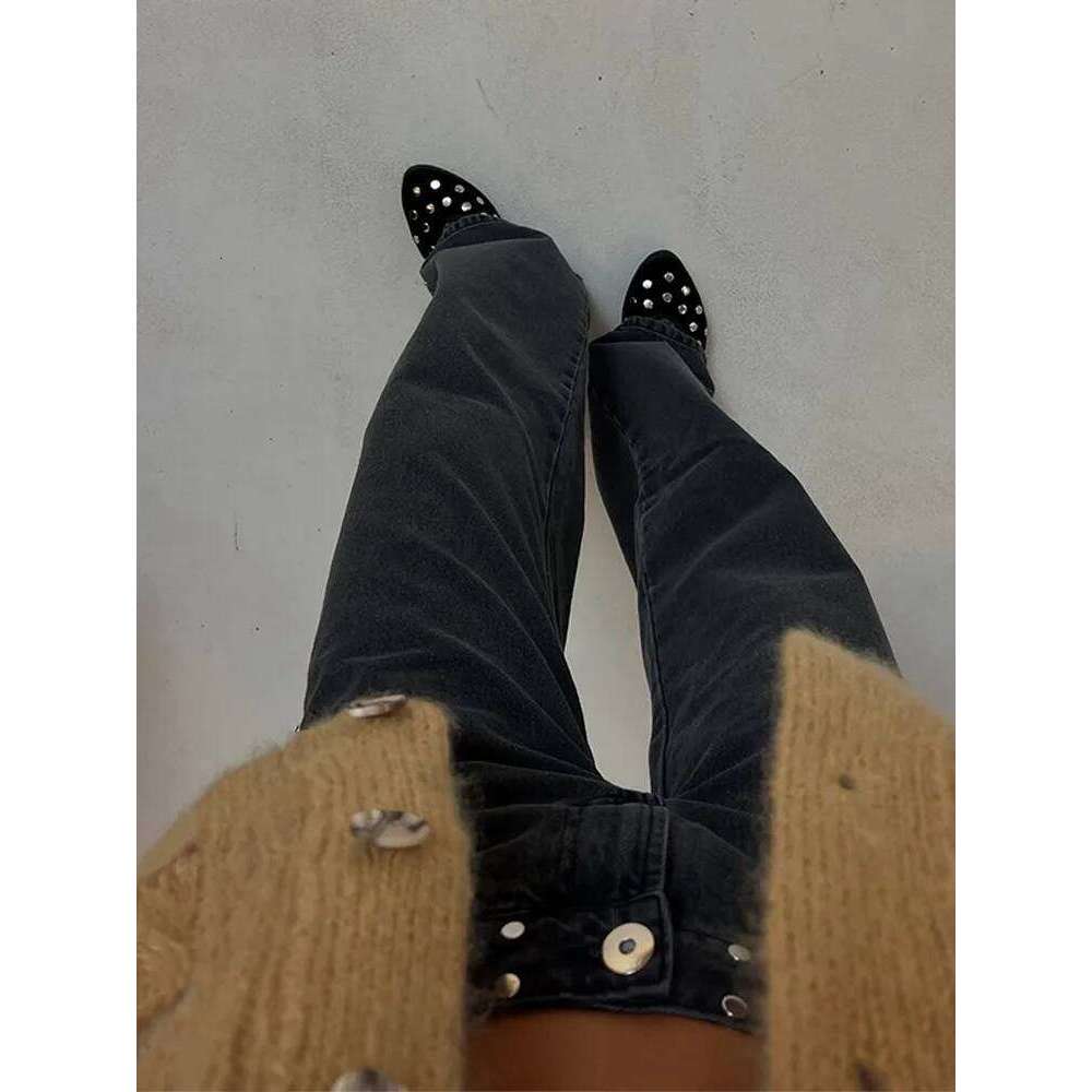 Patchwork Leopard Star Metal Rivet Jeans Y2k Denim Pants Women Female Baggy Dragging Hip High Street 2025 Casual Trousers X251224