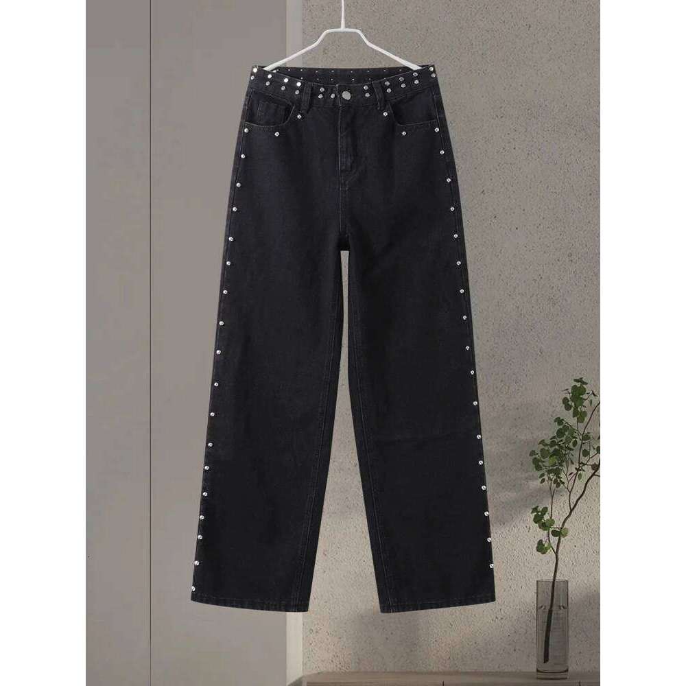 Fashion Leopard Star Print Jeans Women High Waist Zipper Straight Wide Leg Pants 2026 Spring New Lady Casual Streetwear X251224