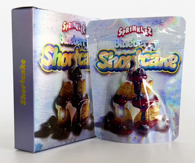 Durable 3.5 Inch Bags + Boxes (Smell Proof) Personalized Cali-Style 1/8oz Mylar Packets w/Matching Cardboard Container custom printed