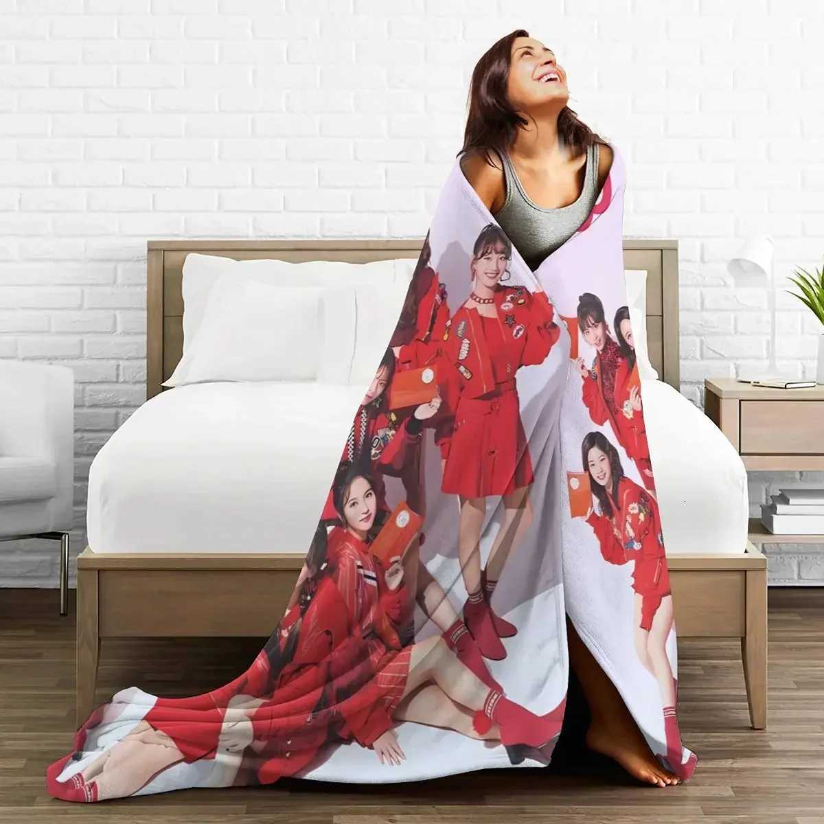 Kpop TWICE Girl Group All Season Fleece Blanket Throw Ultra Soft Flannel Blanket Digital Printed Premium Fluffy Fleece W251224