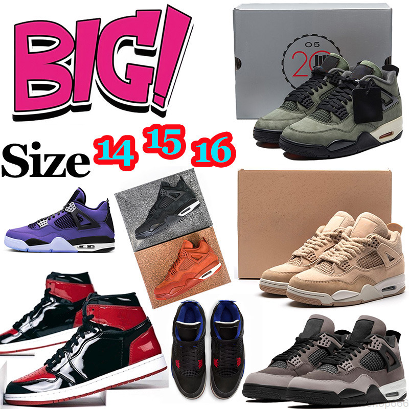 big 14 15 16 4s basketball shoes 1s men women outdoor sneakers large size 4 Nigel Syester Black Cat White Cement 1 Bred Patent University Blue mens trainers