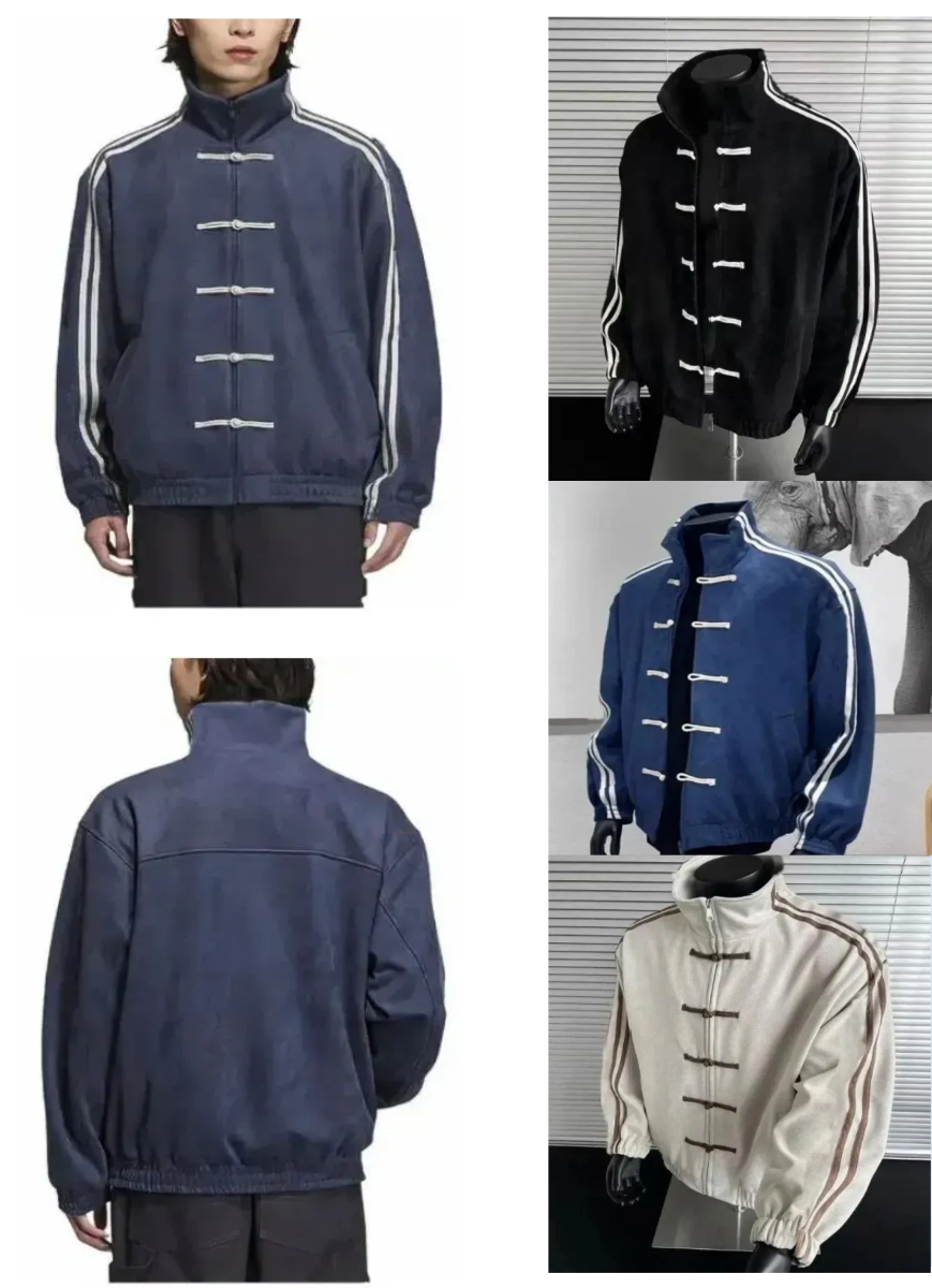 Men's Hoodies Spliced Stand Collar Jacket Spring Chinese Style Buttoned Fashion Retro Tang Single Breasted Tops Coat High Quality Classic Oversiz