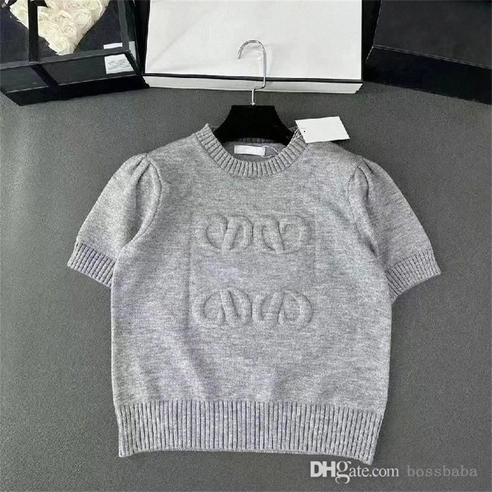 Knitted Designer Top Tees Womens Top Knit Sweater Round Neck Short Sleeve Pullover Sweaters Fashion Women Clothes