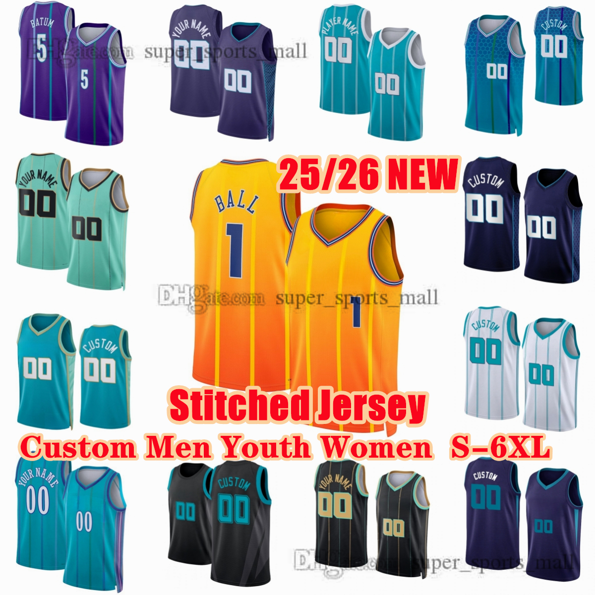 Stitched 25/26 New Basketball Jerseys 0 Bridges Diabate 1Ball Kalkbrenner Sexton Green Williams Miller Knueppel Connaughton Mann Salaun McNeeley Plumlee Simpson