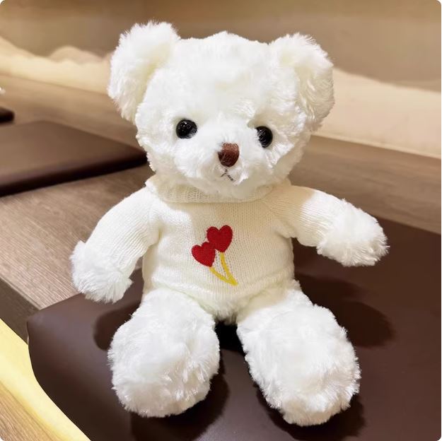 30 CM Viral Teddy Bear Bouquet Gift, Knit Sweater Plush Toy Valentine's Day, Cuddly Stuffed Animal for Hugging & Decoration W260306