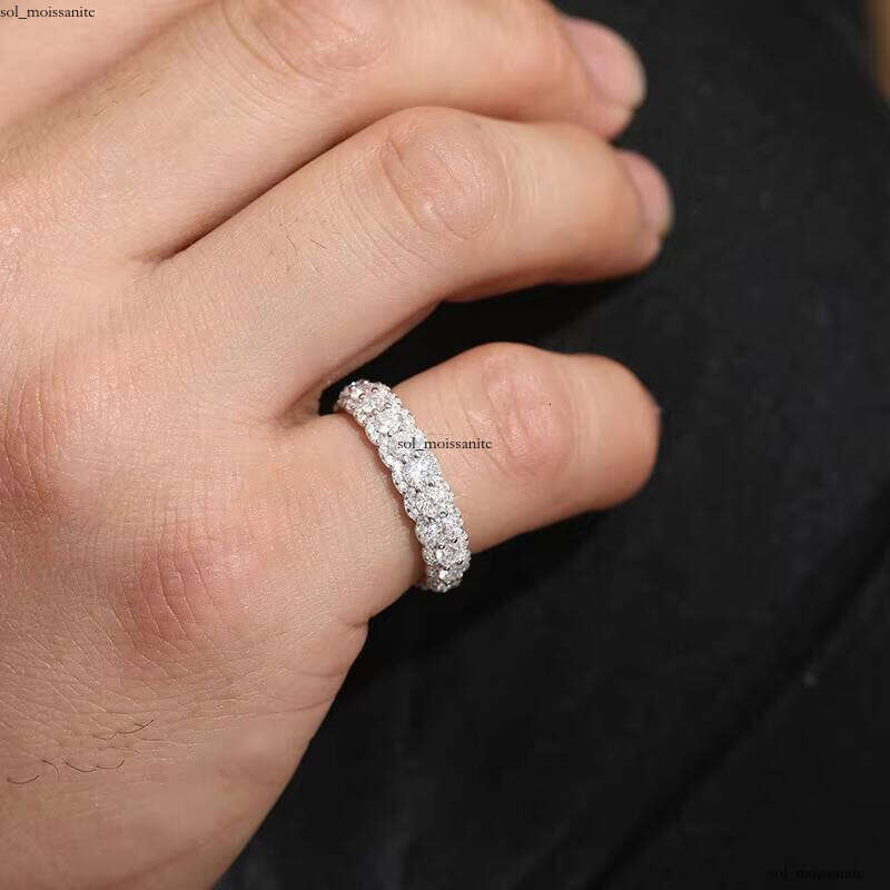 Exquisite Jewelry Wedding Engagement 925 Sterling Silver Men's Eternal Bright D Color Chrysolite VVS Moissanite Ring