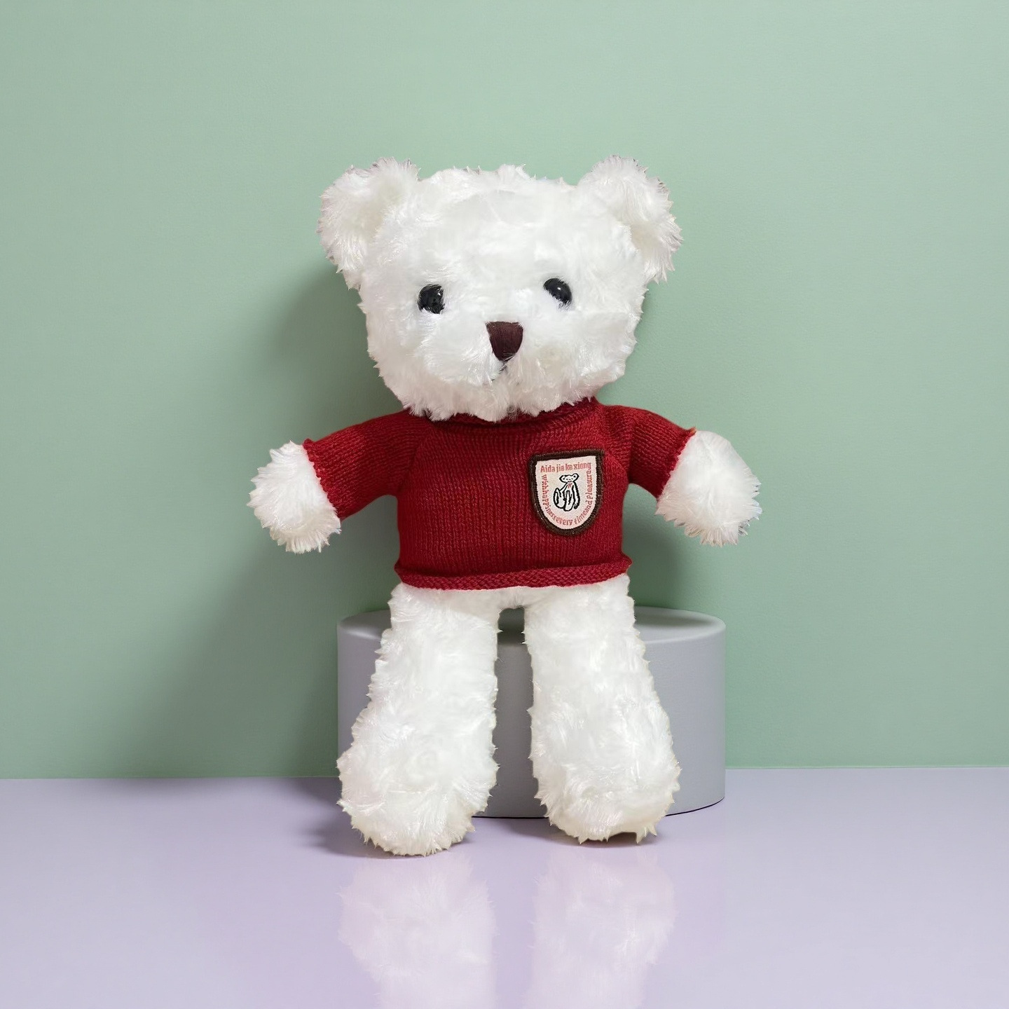 30 CM Viral Teddy Bear Bouquet Gift, Knit Sweater Plush Toy Valentine's Day, Cuddly Stuffed Animal for Hugging & Decoration W260306