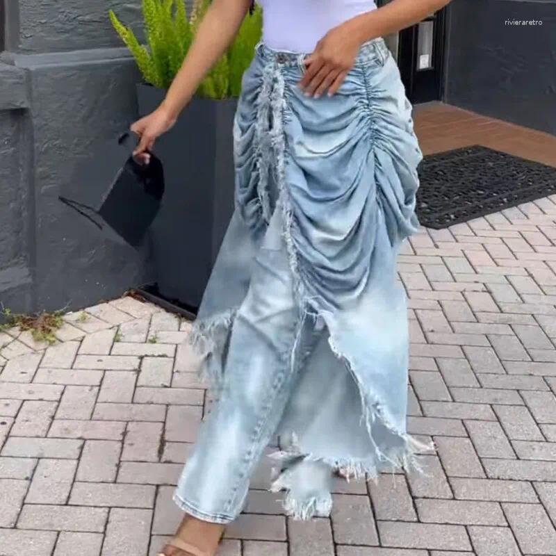 Women's Jeans WTHT Trendy Women Wrinkled Burr Edge Design Straight 2025 Winter Fashion High Waist Casual Denim Pants Female 1LS2770 Z260313