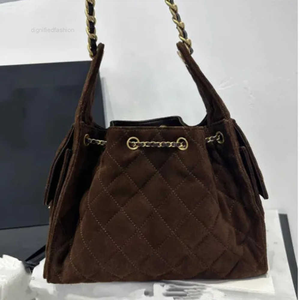 Shoulder Bags Shoulder Handbags 2025 Designer Bag String Bucket Tote Large Hobo Suede Leather Gray Casual Dia Lattice Long Chain Crossbody Fashion Brand 25C