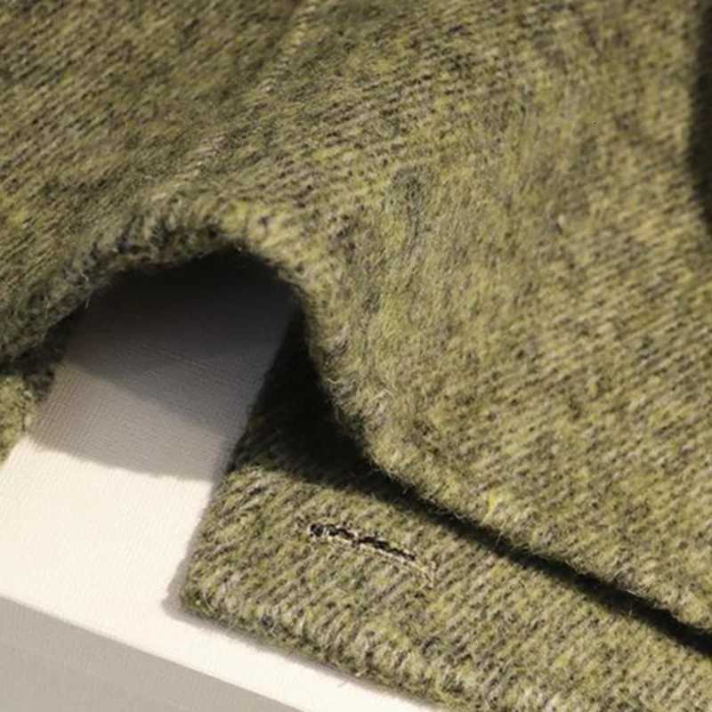 MEXZT Vintage Wool Blends Coat Women Elegant Cropped Quilted Woolen Jacket Korean Commute Blazer Winter Long Sleeve OuterwearsT251224