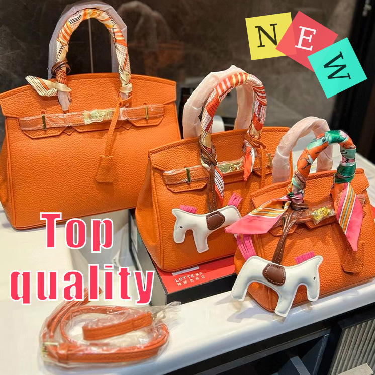 Designer bag 10A high-quality birkini bag shoulder bag tote bag leather bags orange pink and red multi-color handbags fashionable bags shopping bags