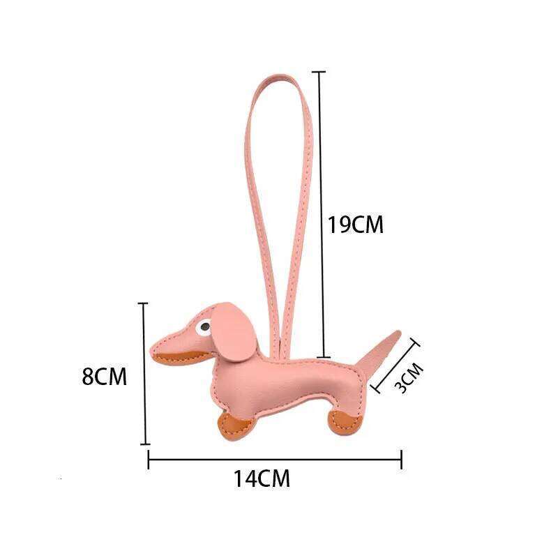 Adorable Dachshund Charm Pendant, Leather Material, Women's Bag Accessory, Exquisite Style X251224