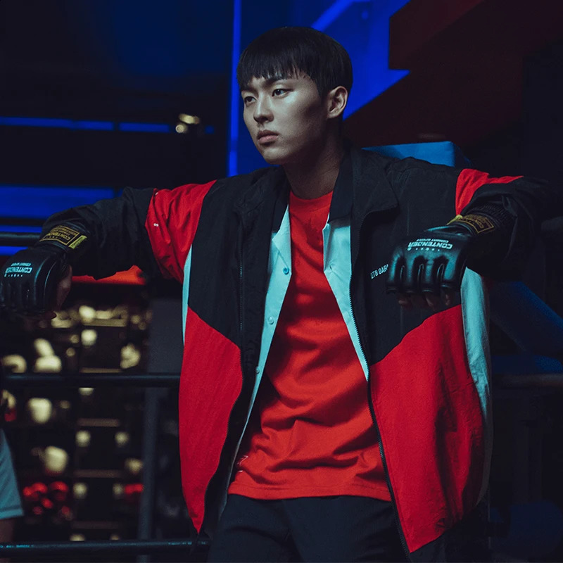 Weak Hero Class Ahn Suho Jacket Unisex Sports Trench Loose Coat Men Women Contrast Outerwear Zip Track Tops Su ho Qt8 Clothes 251224